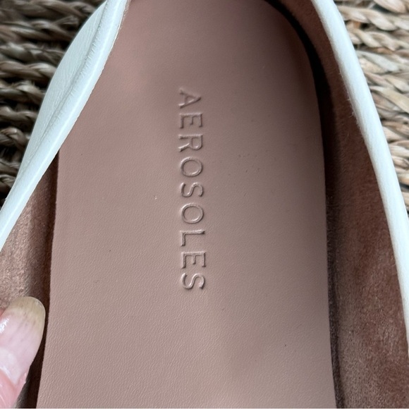 Aerosoles NWOT Bristol Ballet Flats buttery soft cream genuine leather SZ8.5 - Picture 7 of 8